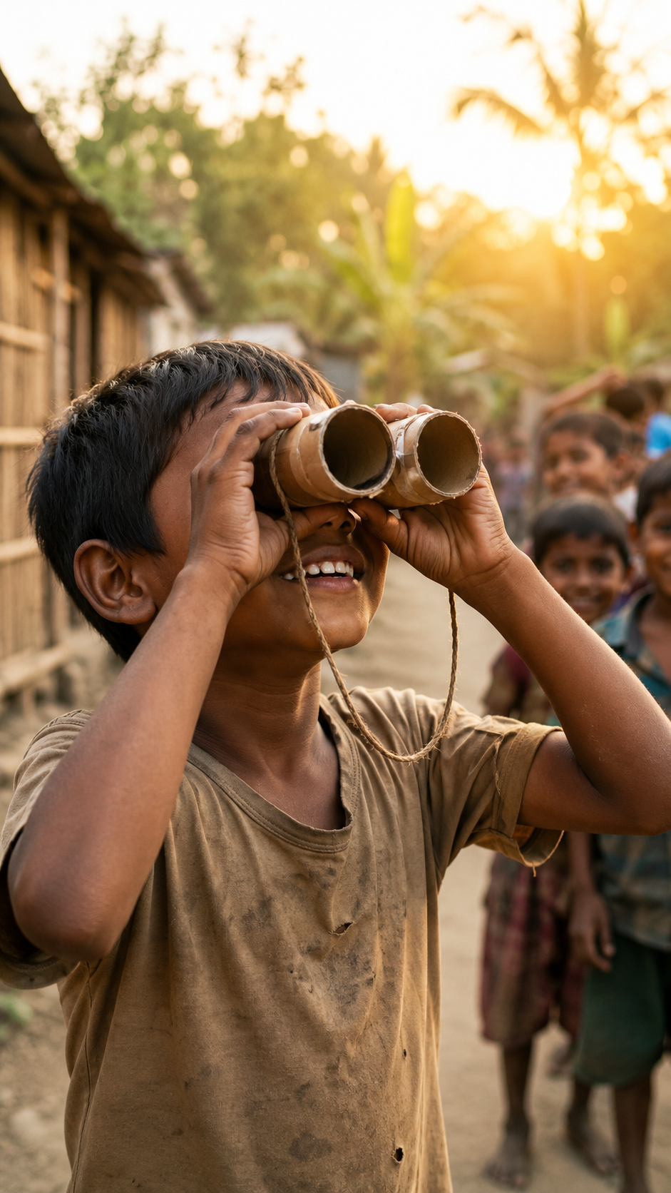 boy with binocular